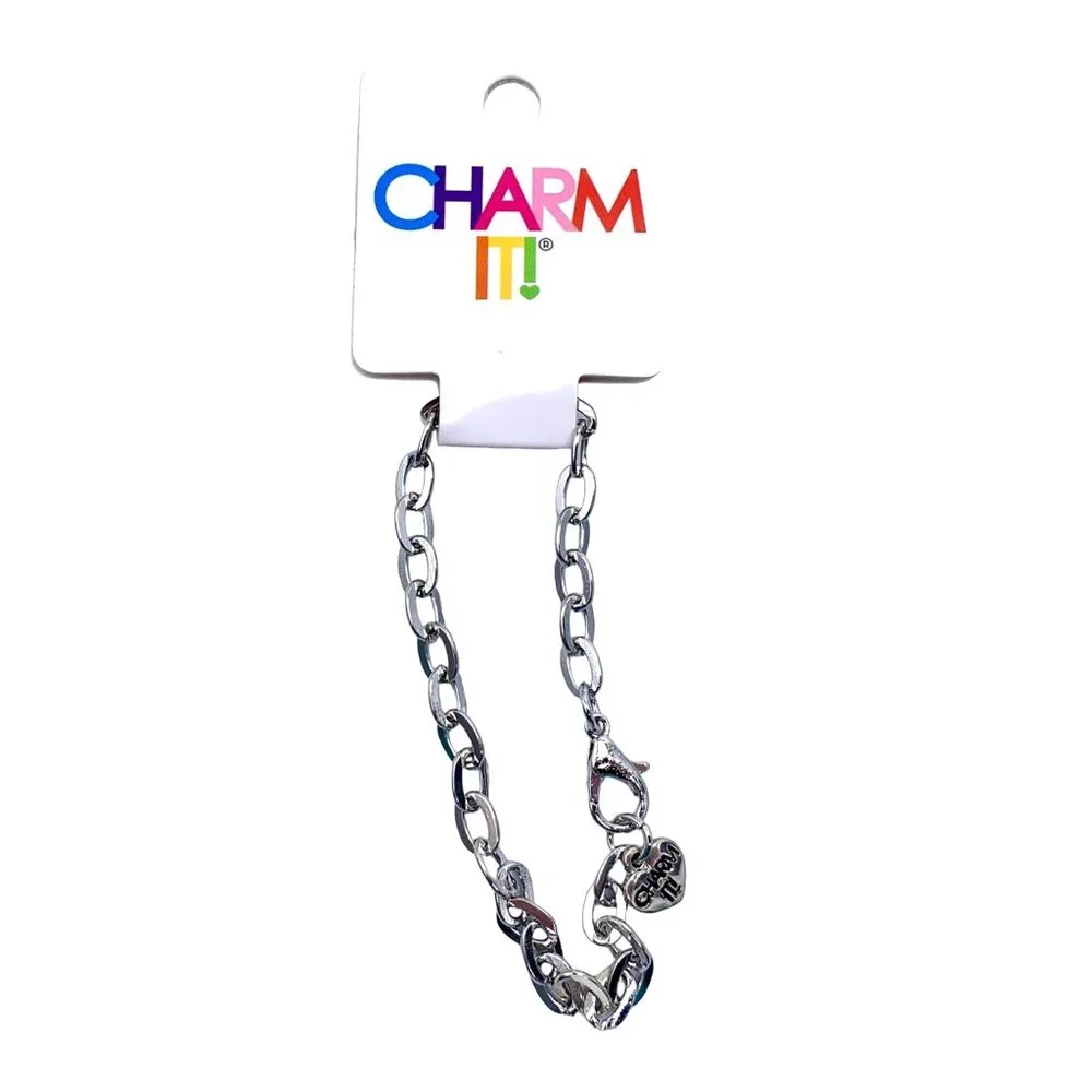 Charm-It Charm Bracelet Choice of Pink Silver Tone Suite Life NOS